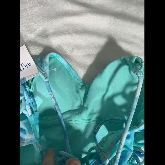 NWT‎ $59 Arizona Jean Co Side Cut Out Pineapple One Piece Swimsuit [ SZ M ] - Picture 12 of 12